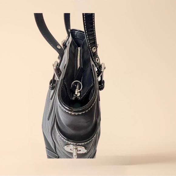 Coach Vintage Hampton Legacy F10412 Black Leather Tote Shoulder Bag - Picture 4 of 12